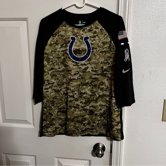Nike Other - Nike Indianapolis Colts Youth L Long Sleeve Shirt Salute To Service Camo DriFit